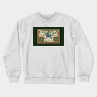 Winter's Night Scene Vintage Christmas Postcard Crewneck Sweatshirt